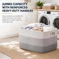 thumbnail image 5 of VeluraHome XXX Large Woven Blanket Basket,21.65" x14.96" x11.81 "Storage Baskets for Organizing,Rectangle Cotton Rope Toy Basket for Living Room, Bedroom, White & Grey, 5 of 6