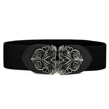 Camera Lens Filter Step - Knot Woven Metal Interlocking Buckle Textured Elastic Stretchy Cinch Waistband Waist Belt