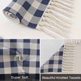 thumbnail image 6 of Navy Blue White Plaid Bathroom Rug 2'x3', Farmhouse Checkered Buffalo Low Profile Front Entryway Rug with Tassels, Woven Cotton Washable Kitchen Mat Carpet for Foyer Bedroom Back Door Decor, 6 of 9