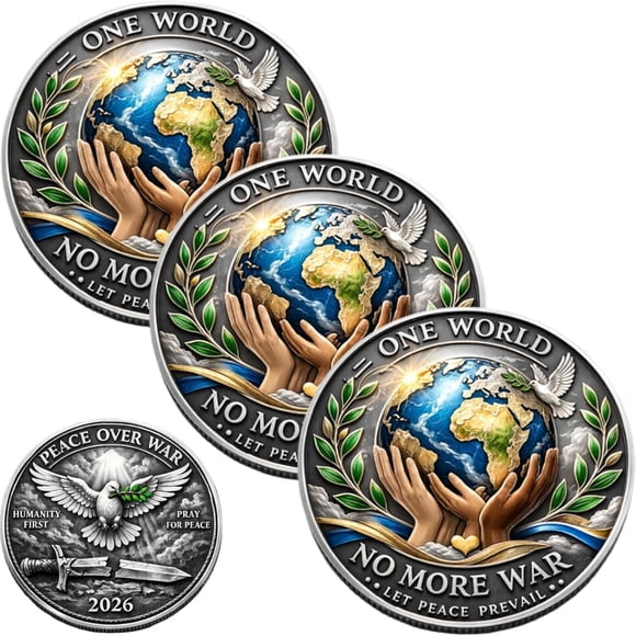 EGNMCR Over WAR 2026 Coin Over War Coin One Worlds Of Peaces Unity Collectible cup sleeve