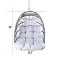 thumbnail image 3 of Swing Hammock Egg Basket Chairs Without Stand Indoor Outdoor, UV Resistant Cushion Hanging Chair, Foldable Frame 350lbs Capacity Ceiling Hammock Chair for Patio Porch Backyard Balcony, 3 of 7