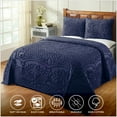 thumbnail image 4 of Better Trends BSTRQUNV Better Trends Collection Trevor Ensemble Couvre-Lit Queen 100 % Coton en Marine, 4 of 4