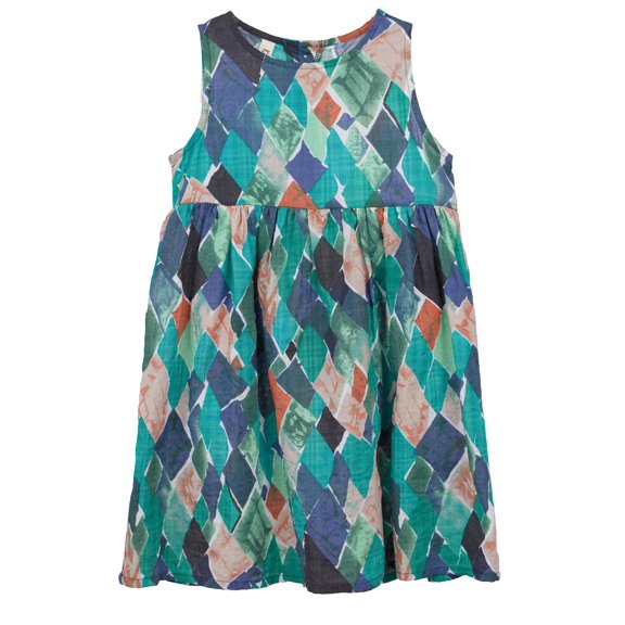 ContiKids Toddler Girls Geometric Sleeveless Knee Length A-line Summer Dress, 2-7 Years
