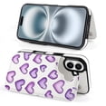 thumbnail image 5 of Compatible with iPhone 11 12 13 mini 14 15 16 Pro Max Plus Wallet Case with Card Holder, PU Leather Kickstand Card Slots Case ( Purple Hearts, iPhone 13), 5 of 7