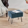 thumbnail image 1 of HOME SOFT THINGS OTOMAN/TABURETE SUPER SUAVE DE PIEL SINTÉTICA. OTOMAN TAPIZADO PARA REPOSAPIÉS CON PATAS DE METAL NEGRO Y ASIENTO ACOLCHADO. 48X33X43CM, LIBÉLULA, 1 of 8