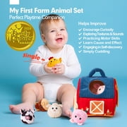 Surprise Barn Stuffed Farm Animals, Rattle, Crinkle, Mirror, Baby Toys 6-12 Months Montessori Toys - for 6 Month Old Sensory Balls 1-3 Plush Baby Valentines Day Gifts Easter Basket Stuffers