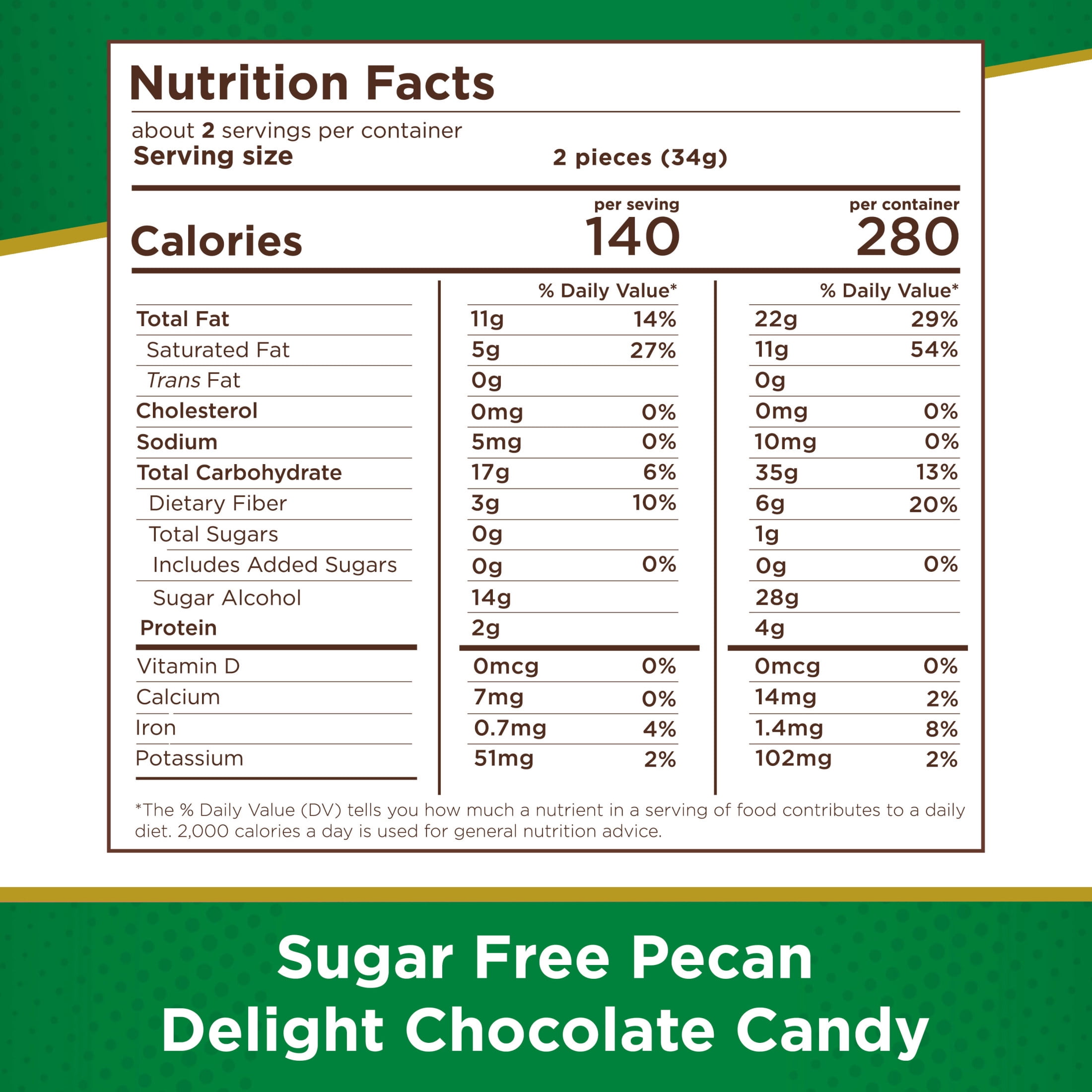 (3 pack) RUSSELL STOVER Sugar Free Pecan Delight Chocolate Candy, 2.4 oz. bag