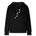 thumbnail image 3 of Pounoo Waffle Knit Hoodies for Women Cute Dog Paw Heart Gift Print Long Sleeve Tops Winter Warm Pet Owner Top With, 3 of 4