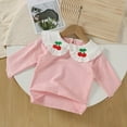 thumbnail image 2 of Bovxnpu Kids Toddler Fall Outfits Winter Clothes, Girls Undershirt Toddler Knit Sweater Strawberry Applique Mock Neck Long Sleeve Pullover Sweatshirt Fall Outfits, 2 of 4