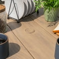 thumbnail image 5 of Nuu Garden Outdoor 37” Square Metal Dining Table, Patio Dining Table with Umbrella Hole, Powder-Coated Metal Table with Faux Wood Tabletop, for Patio, Garden, Backyard and Balcony, Black, 5 of 10