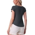 thumbnail image 3 of INSPIRE CHIC Women's Sleep T-Shirt V-Neck Pajamas Top for Nightwear Loungewear L Gray, 3 of 6