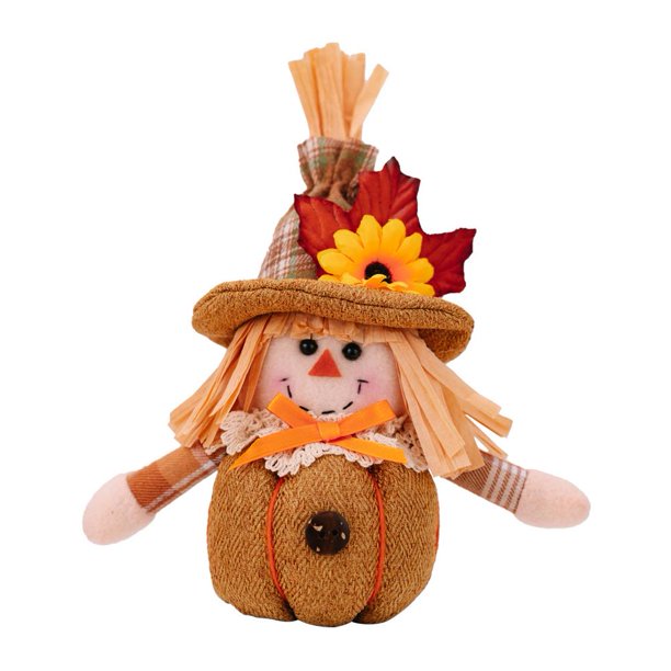 EZLIFE Decoración de muñecos de otoño con espantapájaros de cosecha de Acción de Gracias W1L5