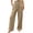 Khaki, variant on LEAVINGSUO Cargo Pants Women Casual Linen Wide Leg Pants with Pockets For Summer Long Pants Khaki S