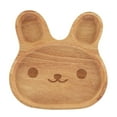 thumbnail image 1 of Wooden Plate Child Dessert Snacks Serving Tray Adorable Rabbit Wood Dish Tableware for Kids #1, 1 of 1