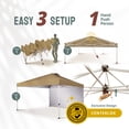 thumbnail image 4 of CROWN SHADES 12x12 Pop Up Canopy Tent Instant Commercial with 150D Silver Coated Fabric with 1 Sidewall Beige, 4 of 8