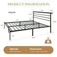 thumbnail image 6 of SHA CERLIN Black King Size Metal Platform Bed Frame with Underbed Storage, Black Shelf Heardboard, Adult, 6 of 10