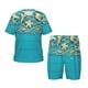thumbnail image 1 of Balery Seashells And Fishing Net On Blue Wooden Table Conjunto de Pijama Infantil de Manga Corta con Estampado – Ropa de Dormir de Algodón Suave-3X-Large, 1 of 6