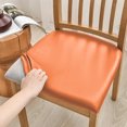thumbnail image 1 of Nvzi Funda de asiento de cuero sintético PU - Juego de 2 piezas, tamaño pequeño (14-18.9 pulgadas), impermeable, con elástico, ideal para sillas de cocina y del hogar. Color naranja., 1 of 5