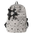 thumbnail image 4 of HJYCHN Bookbag for Girls Ruffled Quilted Bow Ribbon Backpack Back to School Supplies for Kids Boys Backpack Grey, 4 of 5