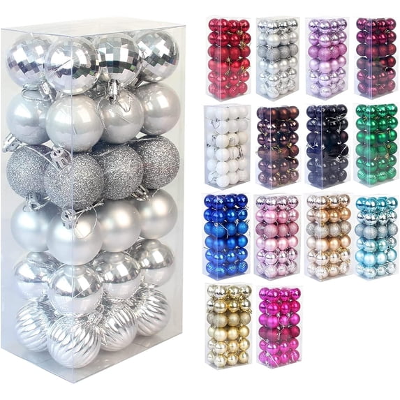 LINLIN Christmas Baubles, 36 Pieces 4cm Christmas Ball Ornaments Shatterproof Christmas Decorations Tree Balls for Xmas Christmas Tree