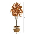 thumbnail image 3 of Nearly Natural 5ft. Artificial Autumn Eucalyptus Tree with Handmade Jute & Cotton Basket with Tassels, Orange, 3 of 5