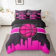 thumbnail image 2 of YST Gamer 7-Piece Sports Comforter Set - Basketball Theme - Black Pink, Twin Size, 2 of 4