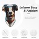 thumbnail image 4 of Balery Playful Smile Cute Dog Body de cuello redondo de manga corta para mujer Tops de manga corta Tops básicos-Large, 4 of 7