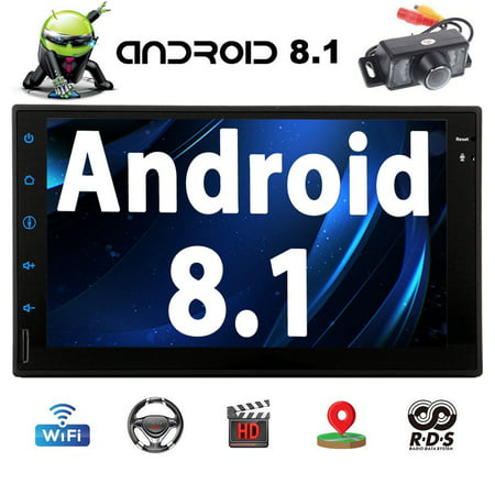 Android 8.1 Car Stereo 7 Inch HD Digital Multi-touch Screen Bluetooth Head Unit Car Radio In-Dash Video Player Support Wifi GPS Navigation 1080p Video OBD2 Rear Camera Car Logo Wallpaper EQ (Best Hd Live Wallpaper For Android)