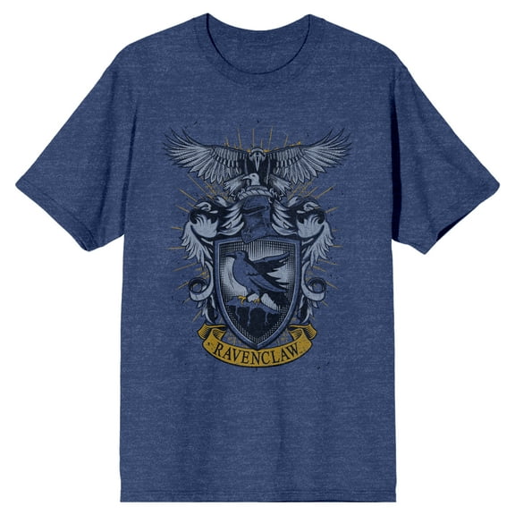 Harry Potter Ravenclaw House Crest Men's Navy Heather T-shirt-3XL