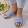 thumbnail image 5 of Wavsuf Flat Sandals for Women Casual Summer Wide Beach Light Blue Sandals Shoes Size 7, 5 of 9
