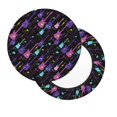 thumbnail image 2 of Balery Colorful Guitar Fundas de asiento para taburete de bar redondo de tela de terciopelo ajustables que protegen de arañazos y manchas para sillas de 14 a 17 pulgadas.-12 inch, 2 of 7