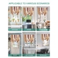 thumbnail image 5 of Brown Beige Tie Up Curtains for Windows 63 Inch Length Balloon Curtains Kitchen Adjustable Balloon Window Shade Vintage Farmhouse Shabby Wooden Grain Tie Up Valance Bathroom Curtain Window 46"x63", 5 of 6