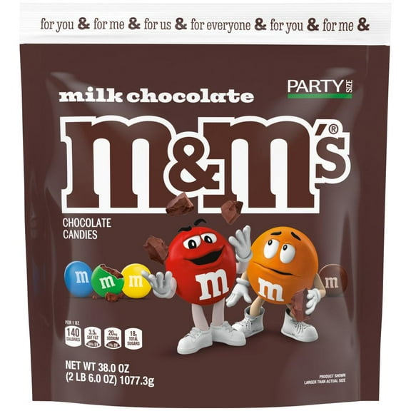 M&M'S Milk Chocolate Candy - Party Size - 38 oz (Pack of 2)