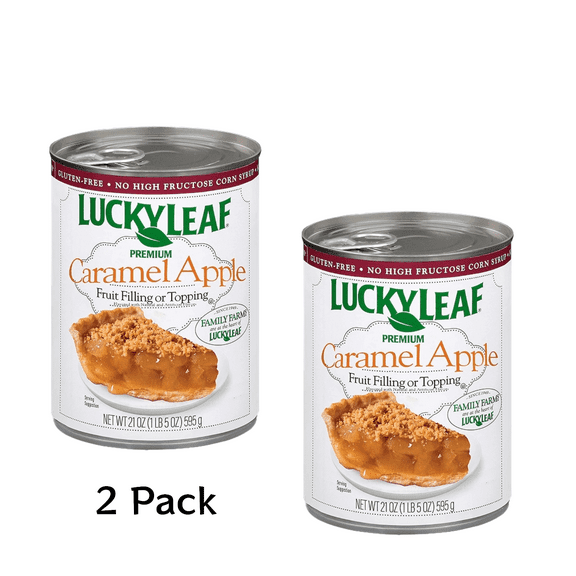 Lucky Leaf Premium Caramel Apple Fruit Filling 21oz Can ( 2 pack )