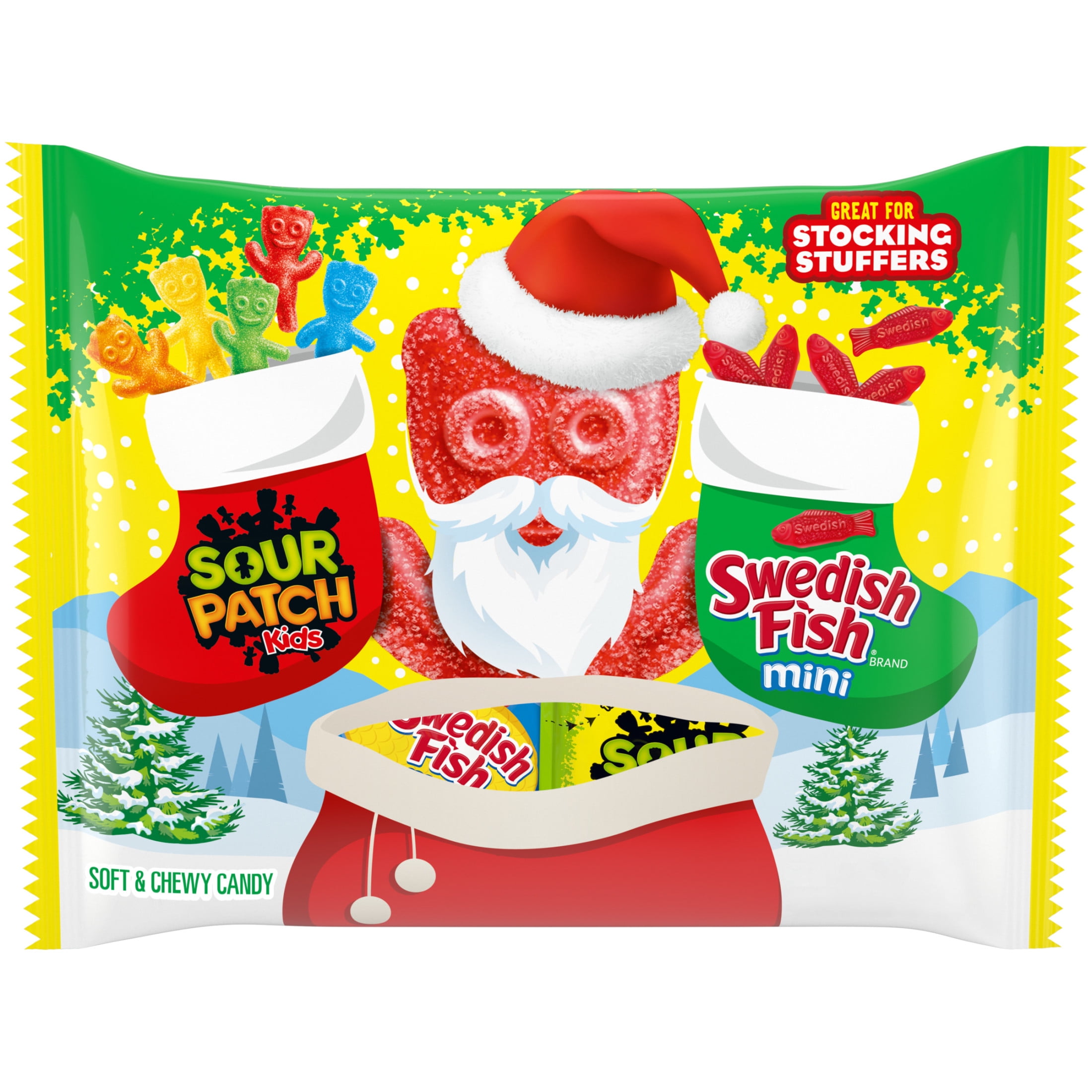 (2 pack) SOUR PATCH KIDS and SWEDISH FISH Mini Holiday Candy Variety Pack, 22 Snack Packs