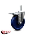 thumbnail image 2 of 5 Inch Solid Poly Wheel Swivel 3/4 Inch Threaded Stem Caster Total Lock Brake, 2 of 2