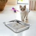 thumbnail image 6 of PBPBOX 1Set Open Small Kitten Litter Box Stainless Steel Cat Litter 12.38X8.45X1.77in, 6 of 8