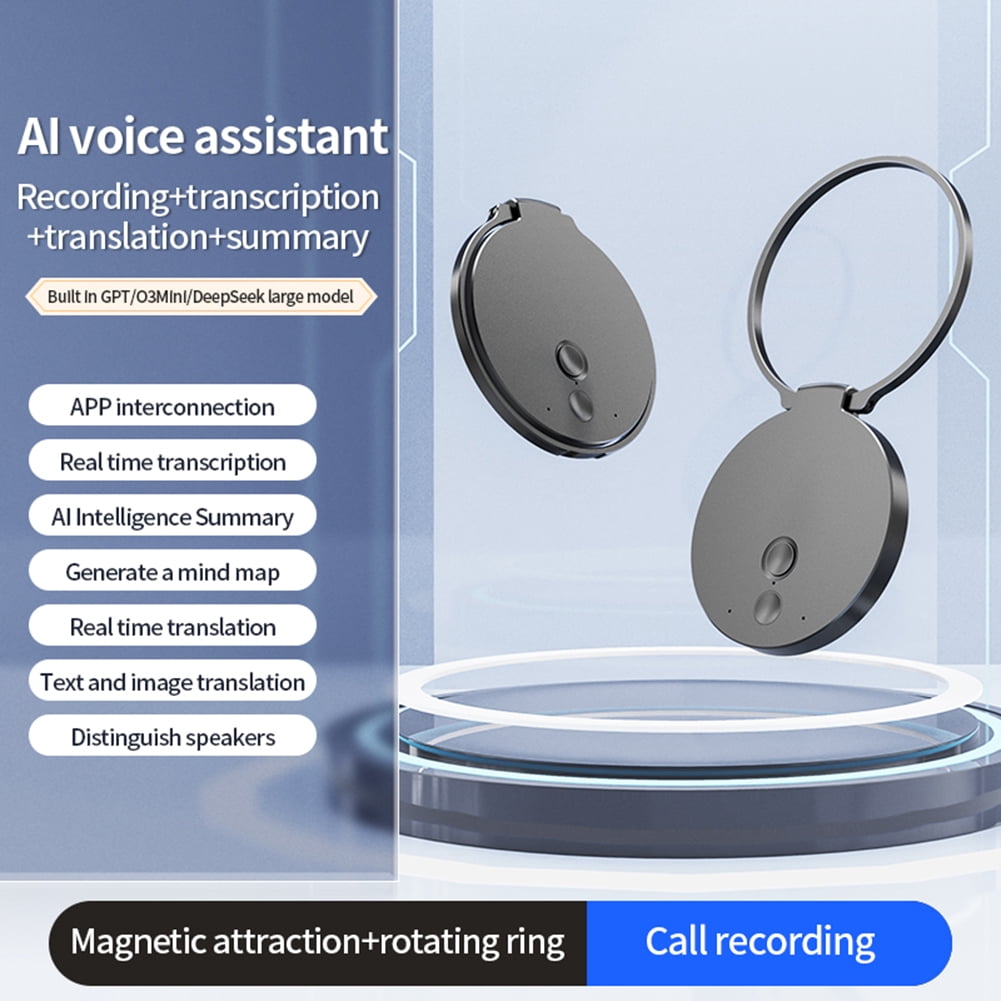 HUISZJ AI Voice Recorder, Real-Time Transcription & Translation Digital Voice Recorder, 189 Languages Audio Recording Device for Lectures Meetings Interviews (8GB)