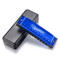 thumbnail image 2 of GLFILL Blues Harmonica Harmonica Musical Instruments Kids’ Musical Toy WIDELY SPACED NOTES 10 HOLE HARMONICA EASY TO LEARN Blue, 2 of 9
