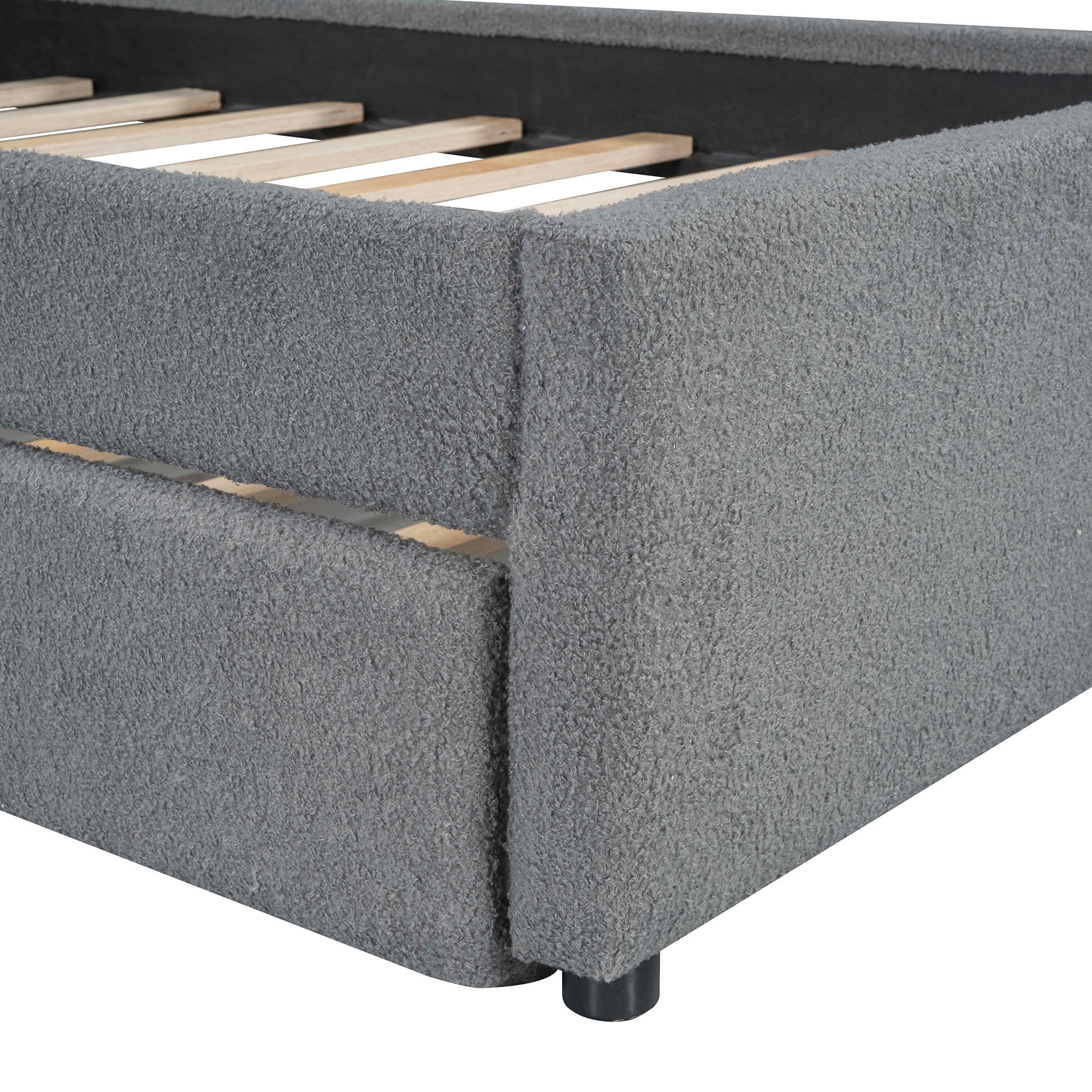 MAYEERTY Sturdy MDF & Particle Board Bed Frame with Extra Sleeping Space & Easy Assembly
