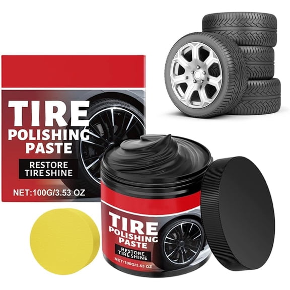 Tire Shine Paste with Sponge for Vehicle Wheels(1PCS)