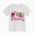 thumbnail image 4 of sdbrld Girls Xams Shirt for Kids Crew Neck Short Sleeve Christmas‑themed Casual Holiday Cute Tee Tops White Sizes 9-10 Years, 4 of 5