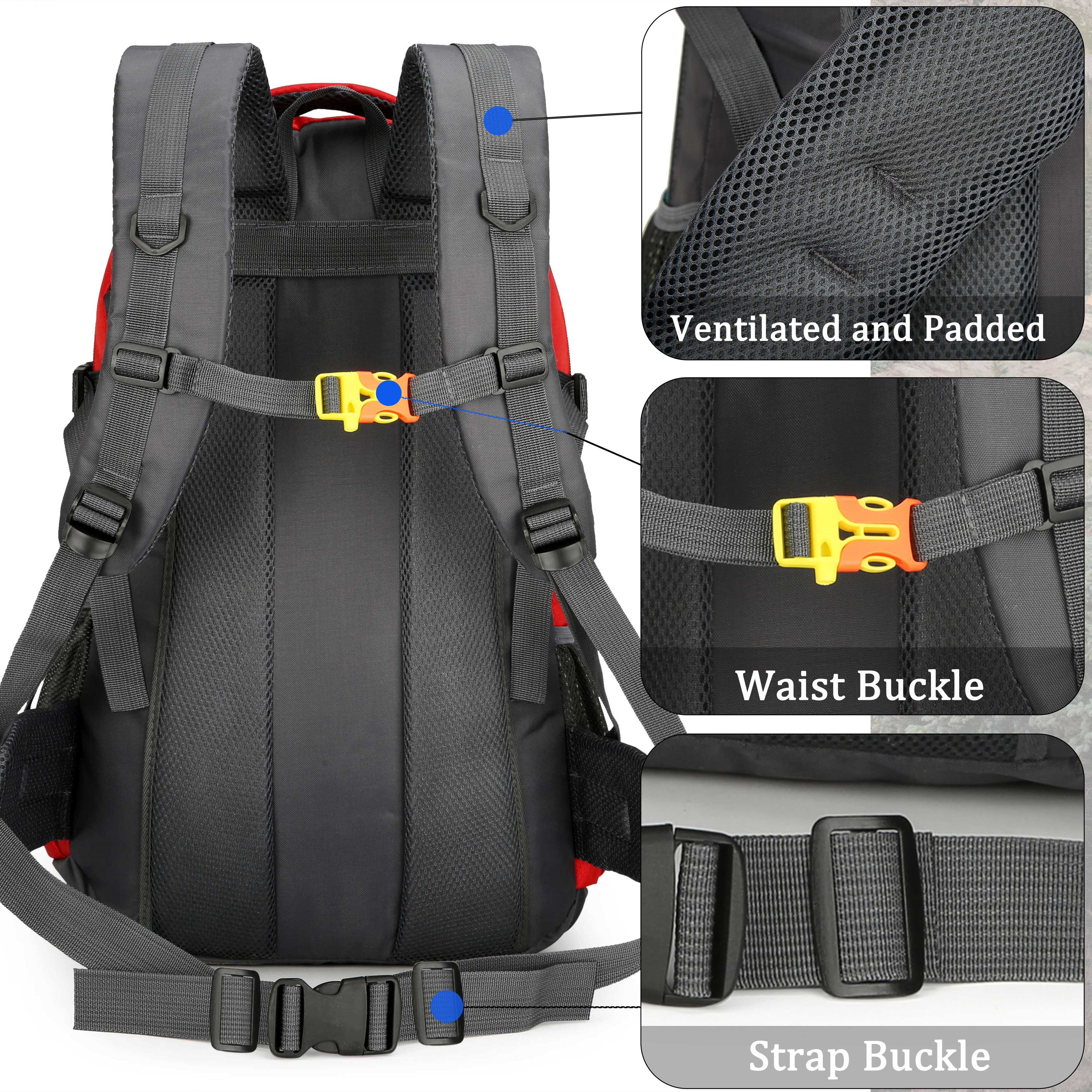60L Lightweight Hiking Camping Backpack,Hunting Climbing Backpack for Outdoor,Backpack Water Resistant,Tactical Backpack for Men Women
