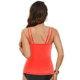 thumbnail image 5 of TOWED22 Women's Tummy Control Tankini Top Only Athletic Fit Quick Dry Tankini Top Moisture Wicking Swimwear for Women（Watermelon Red,M）, 5 of 9