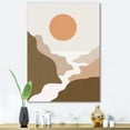 thumbnail image 2 of Designart ' Full Moon In Terracotta Tones Mountains ' Modern Canvas Wall Art Print, 2 of 4