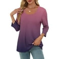 thumbnail image 5 of Womens Tunic Tops 3/4 Sleeve Cotton Womens Tops Casual Summer V Neck Tops for Women 2026 T Shirts for Women Cotton Graphic by me, 5 of 9