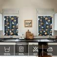 thumbnail image 2 of Halloween Aesthetic Kitchen Curtains Set of 2, Featuring Pumpkin and Black Cat Illustration, Semi-Sheer Window Panels 27.5x36in(70x90cm) Kitchen Curtains, 2 of 4