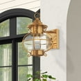 thumbnail image 4 of 2221-22 Livex Lighting Harbor - 1 Light Outdoor Wall Lantern in Coastal Style - 8 Inches wide by 11.25 Inches high-Flemish Brass Finish, 4 of 10