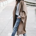 thumbnail image 6 of Casual Long Jacket With Pockets Solid Color Single Breasted Lapel Woolen Coat For Women Warm Winter Clothing, 6 of 9