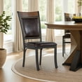 thumbnail image 6 of Linon Franklin Metal Faux Leather Dining Chairs in Rustic Umber Brown (Set of 2), 6 of 13